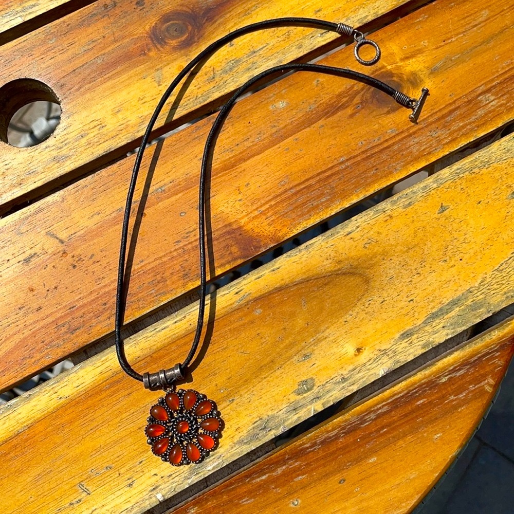 Orange Flower Necklace